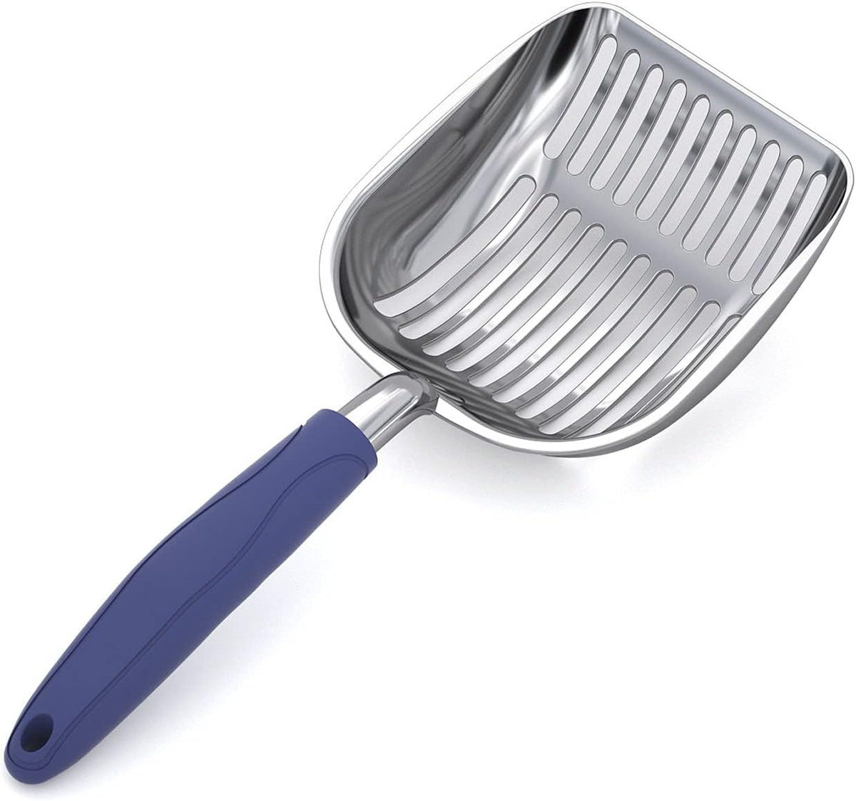 Cat Litter Scoop, Aluminum Alloy Sifter, Kitty Metal Scooper - Large / POLISHED Aluminum \ #01 Blue Handle