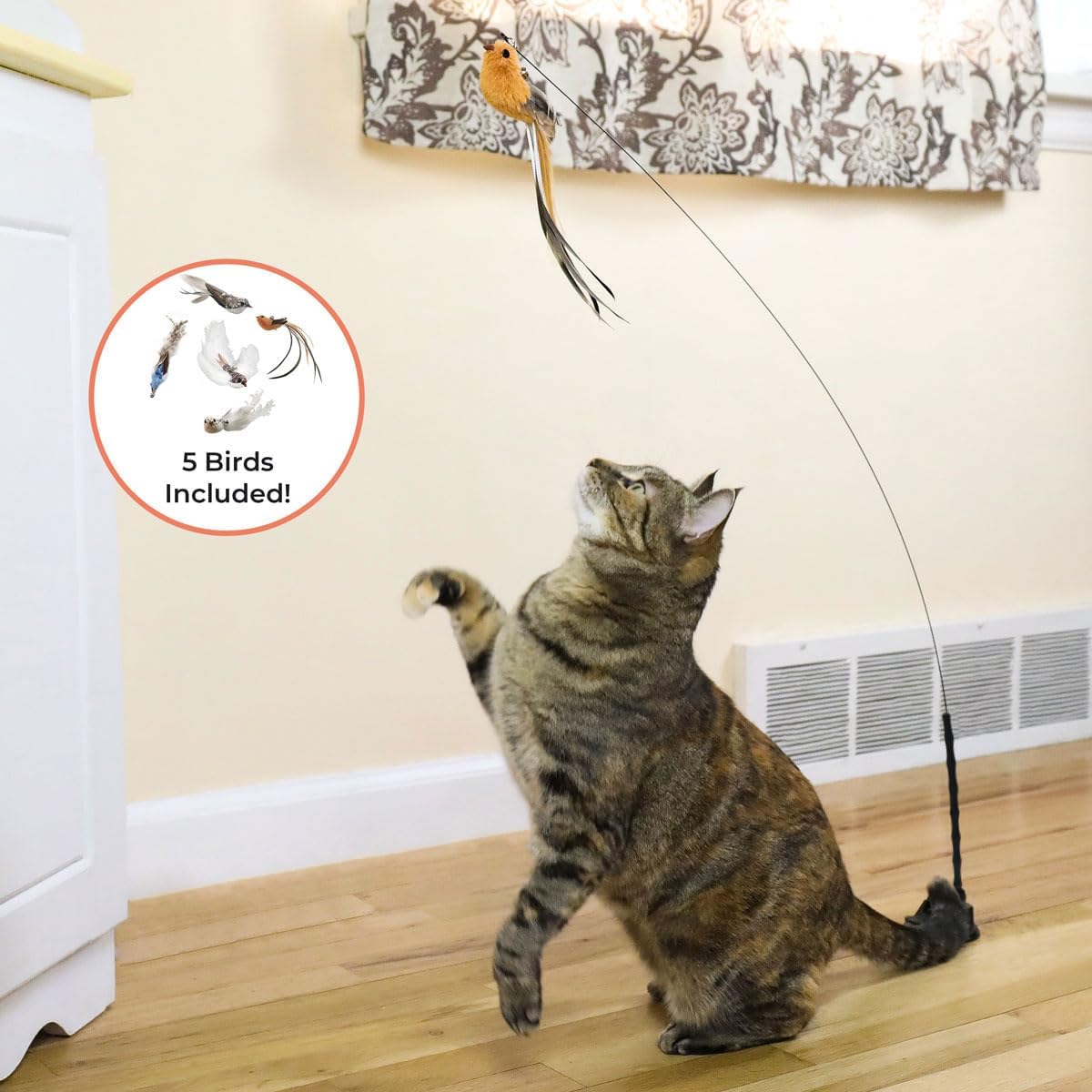 Whiskertons Interactive Bird Simulation Cat Toy Set - Bird Toy Set - image 3