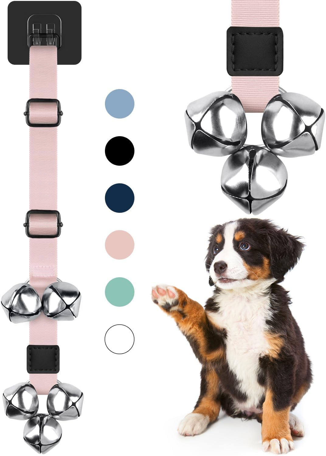 COOYOO Dog Doorbells, Adjustable Potty Training Dog Bells - 03-Pink