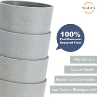 Wrova set of 8 black reusable wheat straw cups, 20 oz, stackable - view 22