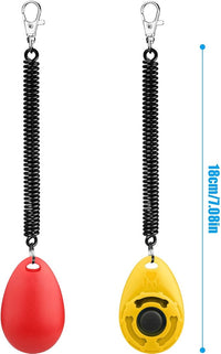 Dog Clicker for Training, 2 Pack Dog Training Clicker, Clicker Dog Training with Wrist Strap, Pet Training Clicker, Perfect for Dog Cat Puppies Behavioral Training (Red and Yellow)