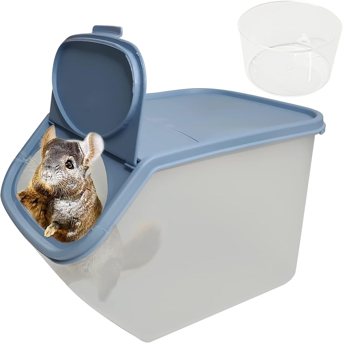 PINVNBY Chinchilla Dust Bath Hamster Litter Box Gerbil Dust Bath - blue