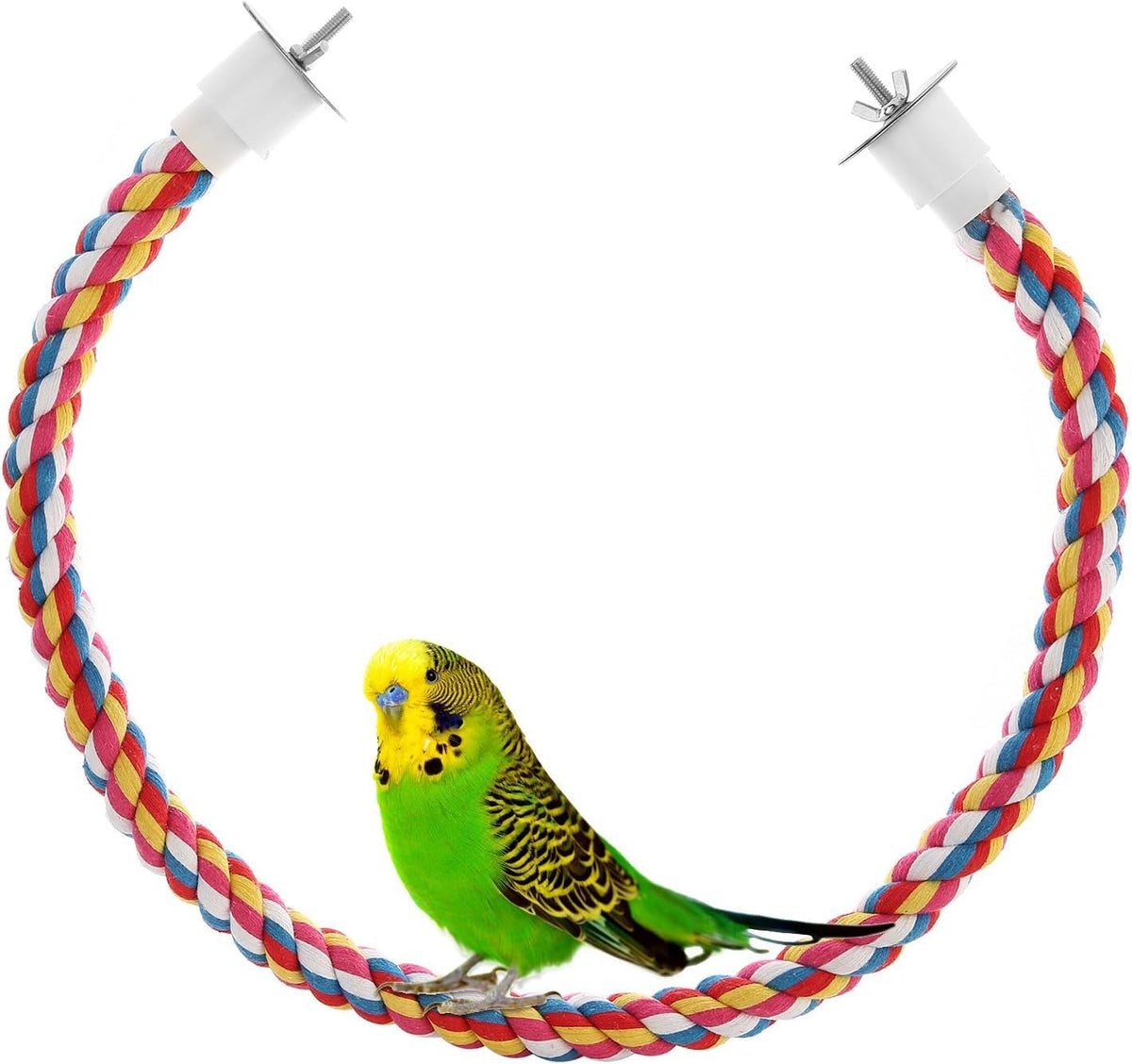 Bird Rope Perches,Parrot Toys 33 inches Rope Bungee Bird Toy[1 Pack] – Essentials for Birds - 36 inches - image 3