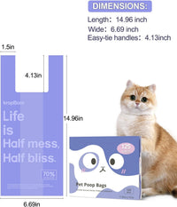 125 Count Cat Poop Bags Cherry Blossom Scented with Handles - Lavender / 125 Count / Medium-14.96" x 6.69" - image 2