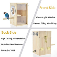 Bird Nest Box Parakeet Breeding Nest Box Bird Nest House Wooden - X-Small - image 3