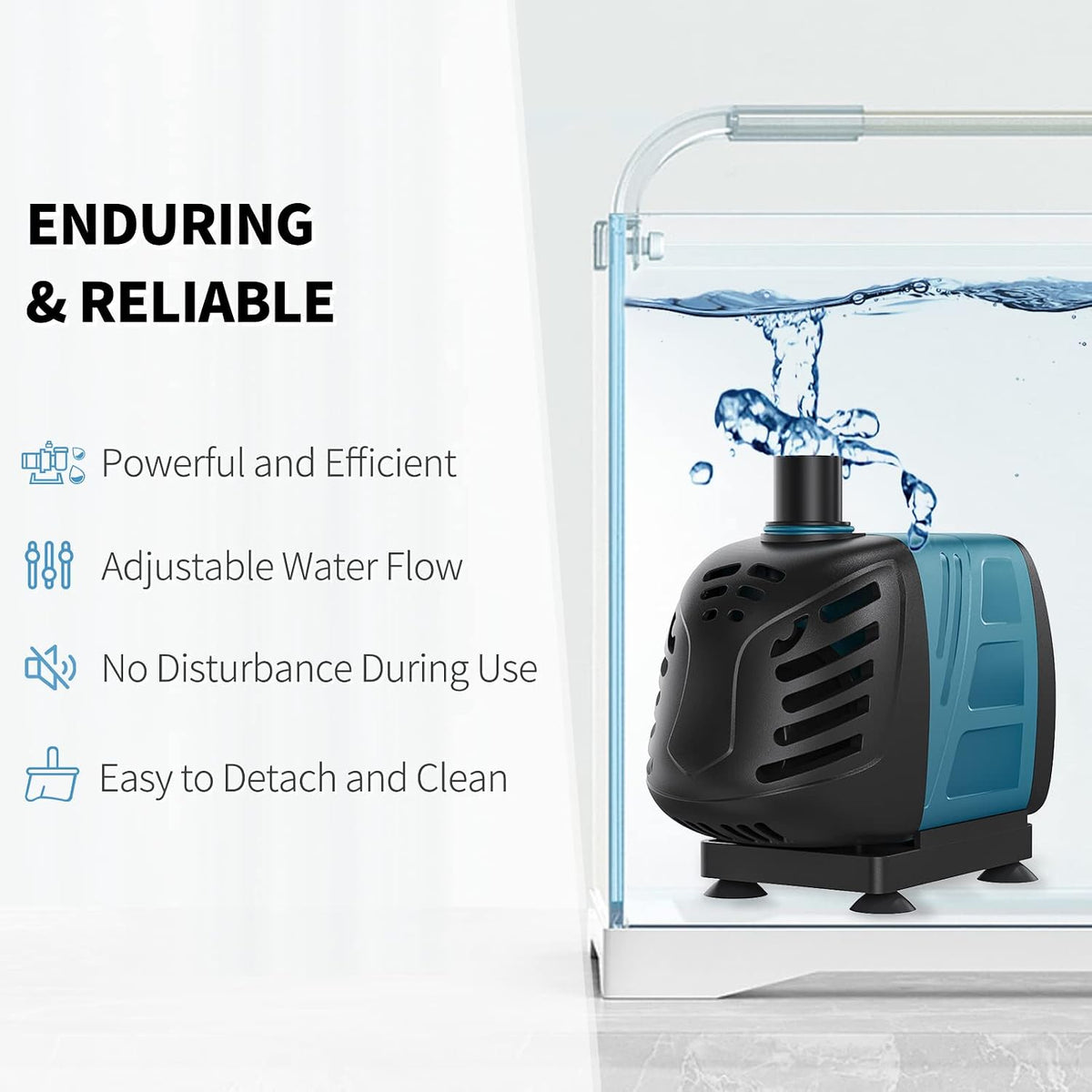 Uniclife 80 GPH Submersible Water Pump 4W 2.4ft High Lift Quiet Pump - 320GPH - image 3