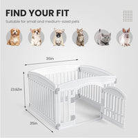 Sweetcrispy Dog Playpen, Plastic Puppy Pet Fence - Basic White / 4 / 24 Inch - image 2
