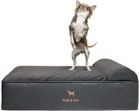 Large Dog Bed Orthopedic Memory Foam Cooling Gel 35x25x8.7 in – Essentials for Dogs - Charcoal - LE / Medium