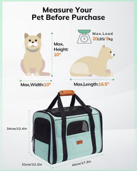 Morpilot Cat Carrier Soft for Large Medium Cats and Puppy up to – Essentials for Dogs - Green / 17.3"L x 12.2"W x 13.4"H - image 3