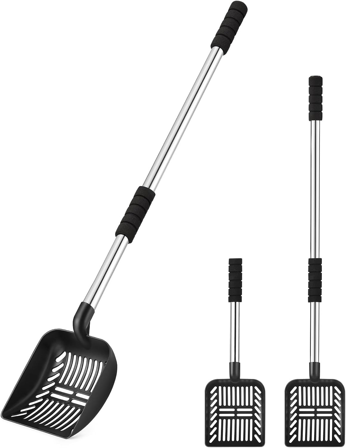 Metal Cat Litter Scoop, Detachable Long Handle Litter Scooper – Daily Care for Cats - black shovel