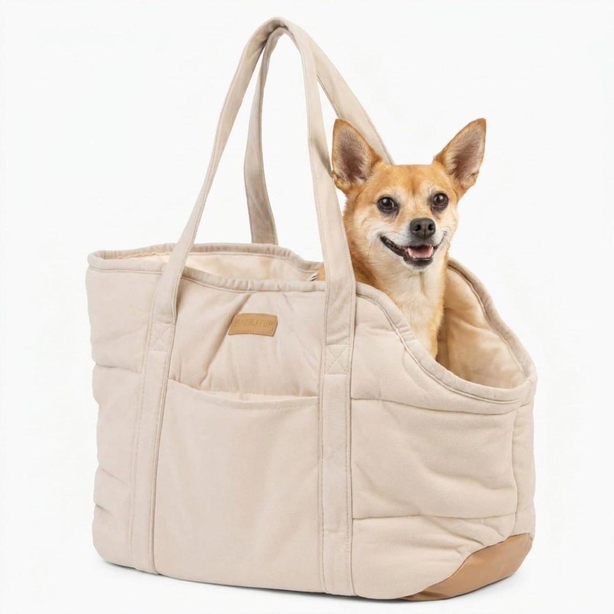 Plush Dog Purse Carrier for Small Dogs, Soft Tote, Black – Essentials for Dogs - Cream 2.0