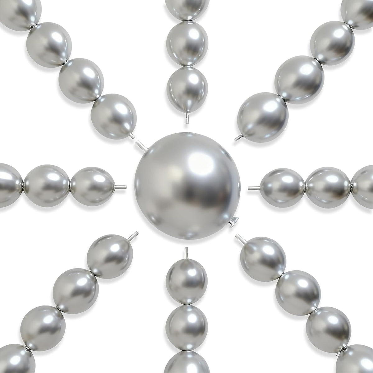 PartyWoo 100 white 6 inch linking balloons for garlands and arches - view 5