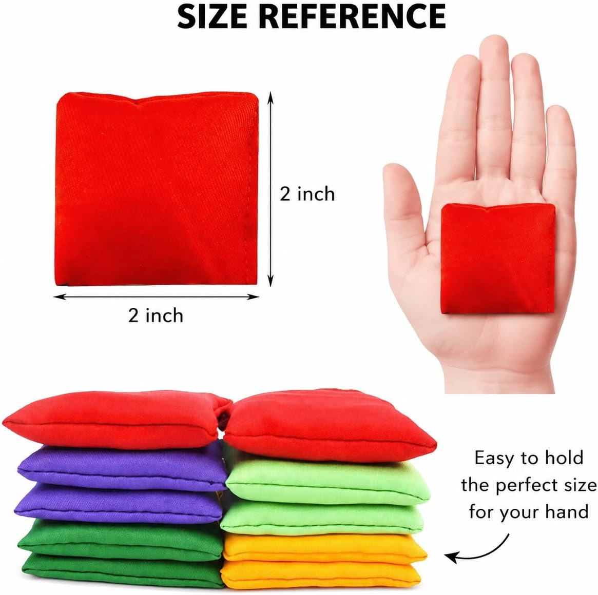 Small Colorful Nylon Bean Bags for Hand Toss Games - 2in-20 Pcs - image 3