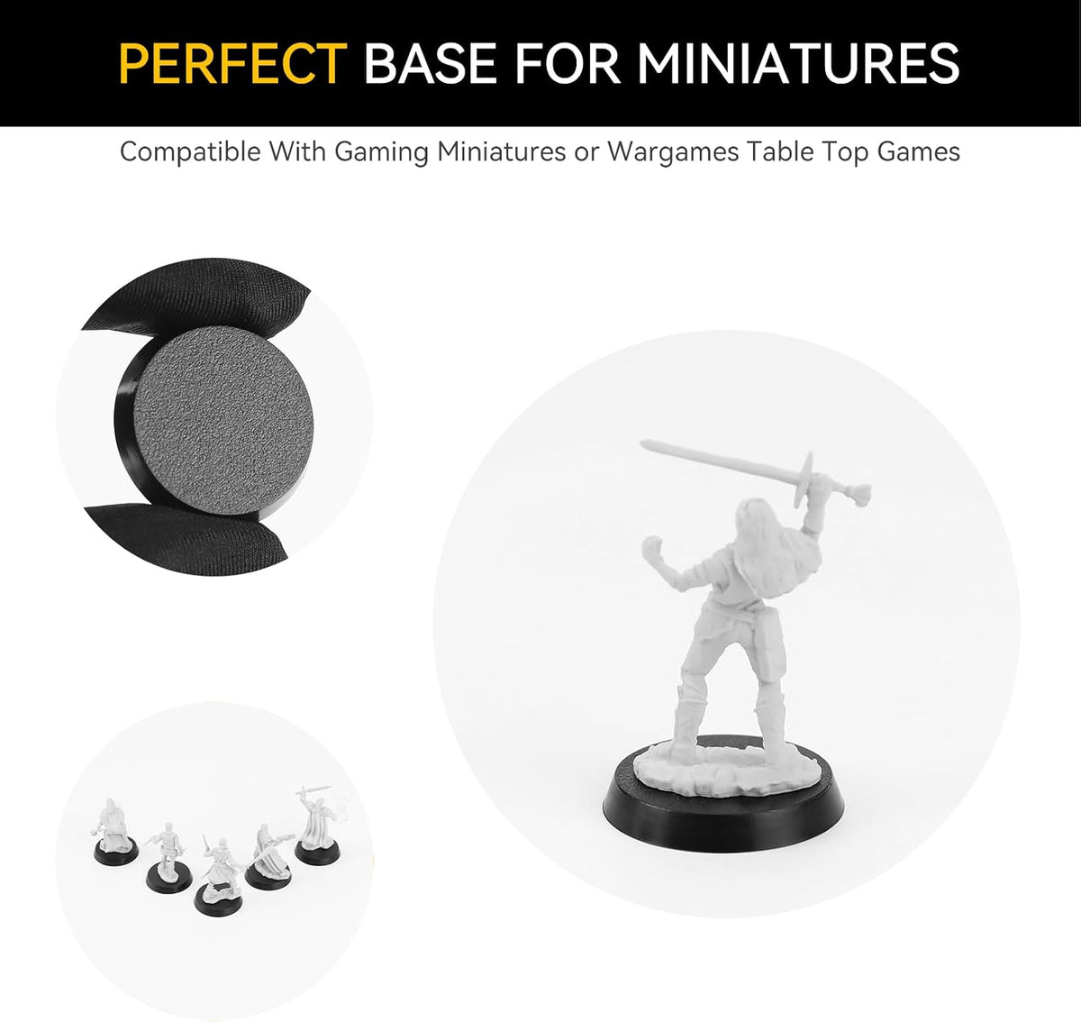 FIGURESLAB 100 black textured plastic miniature bases in 7 sizes - view 17