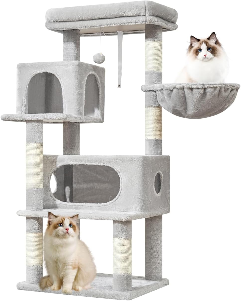 Taoqimiao Cat Tree, Suitable for Kittens - Light Gray / 49.2 Inches