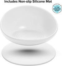 CatGuru Cat Food Bowl, Ceramic Bowls for Indoor Cats - Single Bowl / High-Low White - image 4