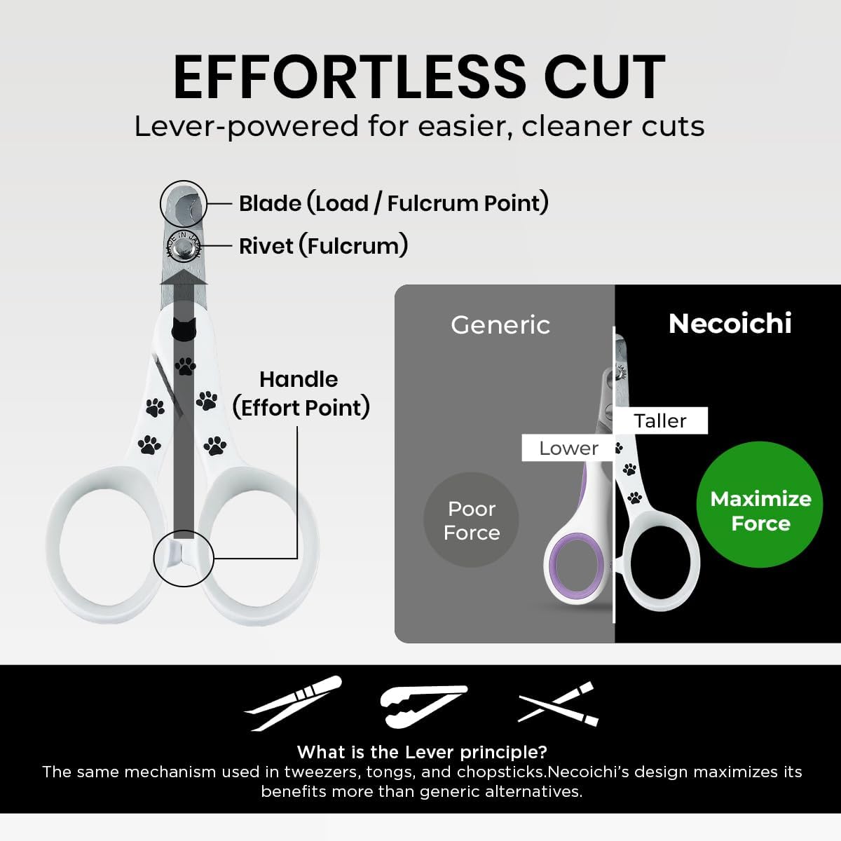 Necoichi Purrcision Stainless Steel Cat Nail Clipper - 1 Pack of 1 Piece / White - image 3