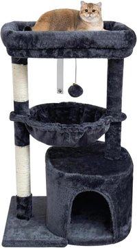 SYANDLVY Small Cat Tree for Indoor Cats - 29.6" / Smoky Grey