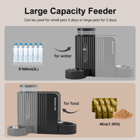 Gravity Automatic Cat Feeder, Water & Food Dispenser Set - Large (0.8 Gallon x 2) / Black - image 3