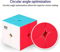 Qidi 2x2 speed cube, stickerless magic cube puzzle with matte bright colored faces - view 2