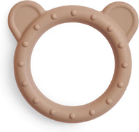 mushie Silicone Baby Teether Toy - Bear (Natural)