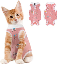 Coppthinktu cat recovery suit onesie with Velcro back and fun patterns
