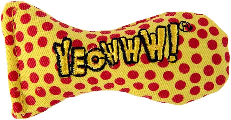 Yeowww! Catnip Stinkies Catnip Sardine Cat Toy, Dots - Yellow/Red / Pack of 1