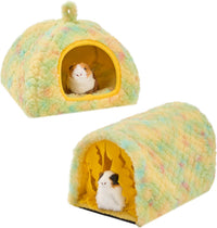 Avont 2-Pack Guinea Pig Tunnel & Hideout Bed Set – Daily Care for Small Pets - Yellow