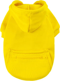 Solid color woolen winter dog hoodie with zipper pockets for small dogs - view 4
