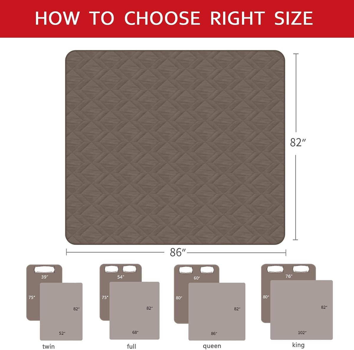 Moonsea Waterproof Blanket Dog Bed Cover with Non-Skid Bottom - 86" X 82" / Chocolate - image 3