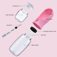 Dog Water Bottle Portable with Food Container & Filter for Travel – Essentials for Dogs - #12 Yellow / 19oz - image 3