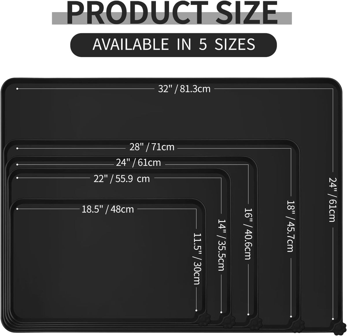 Reopet Silicone Pet Feeding Mat - Black / 22" x 14" - image 3