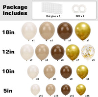 RUBFAC Gold Balloons Different Sizes Chrome Gold Balloon Arch Kit - Brown Series - image 2