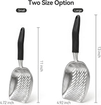 Cat Litter Scoop, Kitty Metal Scooper with Long Handle – Daily Care for Cats - Medium / Black - image 3