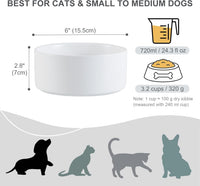 Ceramic Dog Bowl for Food and Water - Medium / White - image 2