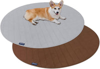 Washable Reusable Pee Pads for Dogs 2 Pack - 36" Round 2 Pack / Grey & Chocolate