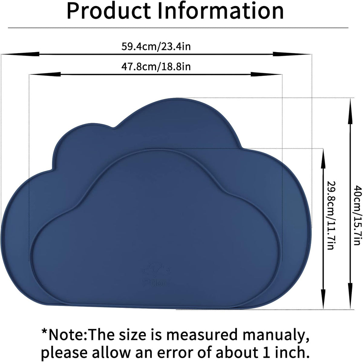 Silicone Pet Placemat for Dogs and Cats - 23.4"L x 15.7"W / Navy Blue - image 2