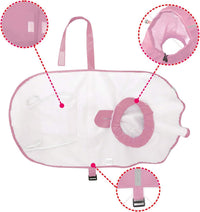 Adjustable Large Dog Raincoat with Strip Reflective - Pink / L - image 3