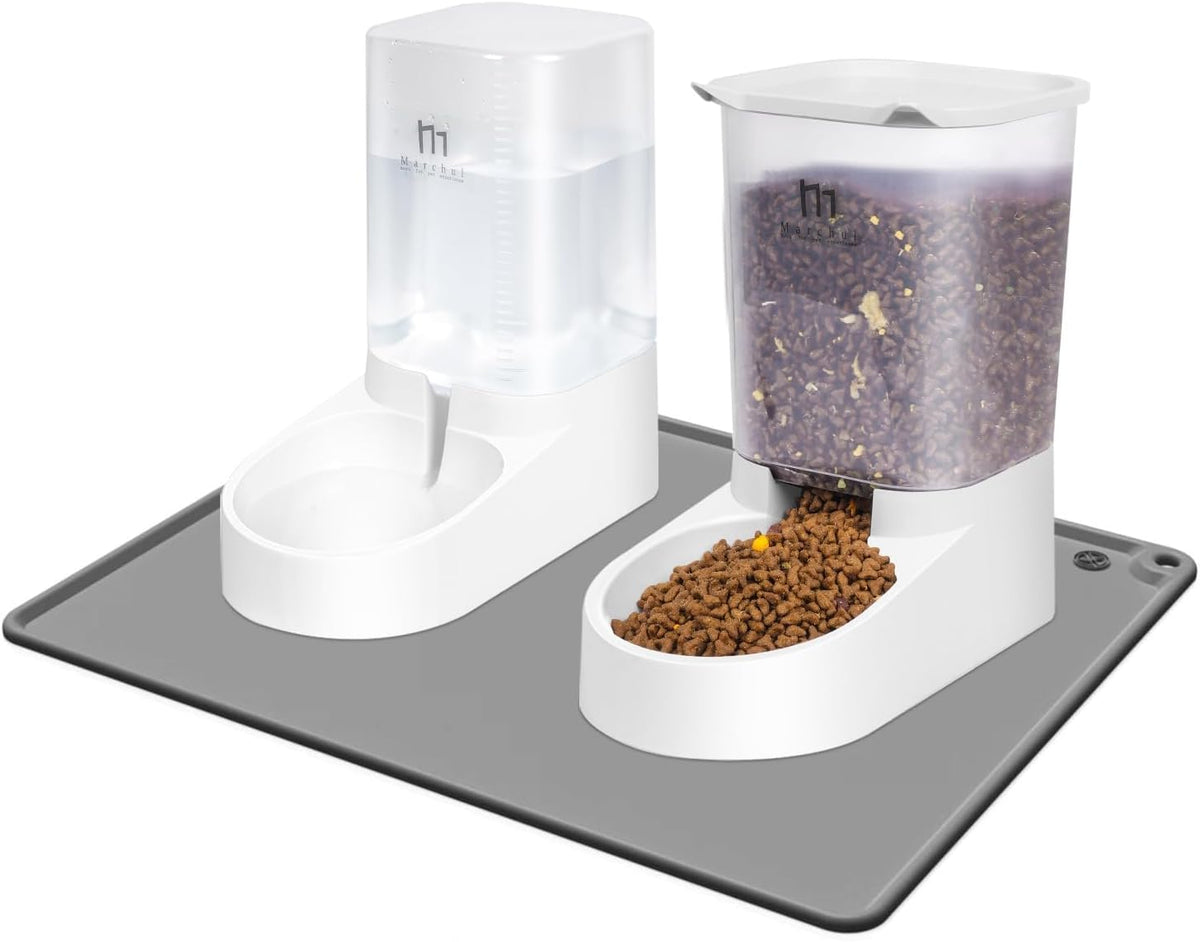 Marchul 1.1 Gallon Cat Water Dispenser - Feeder+Waterer+Mat