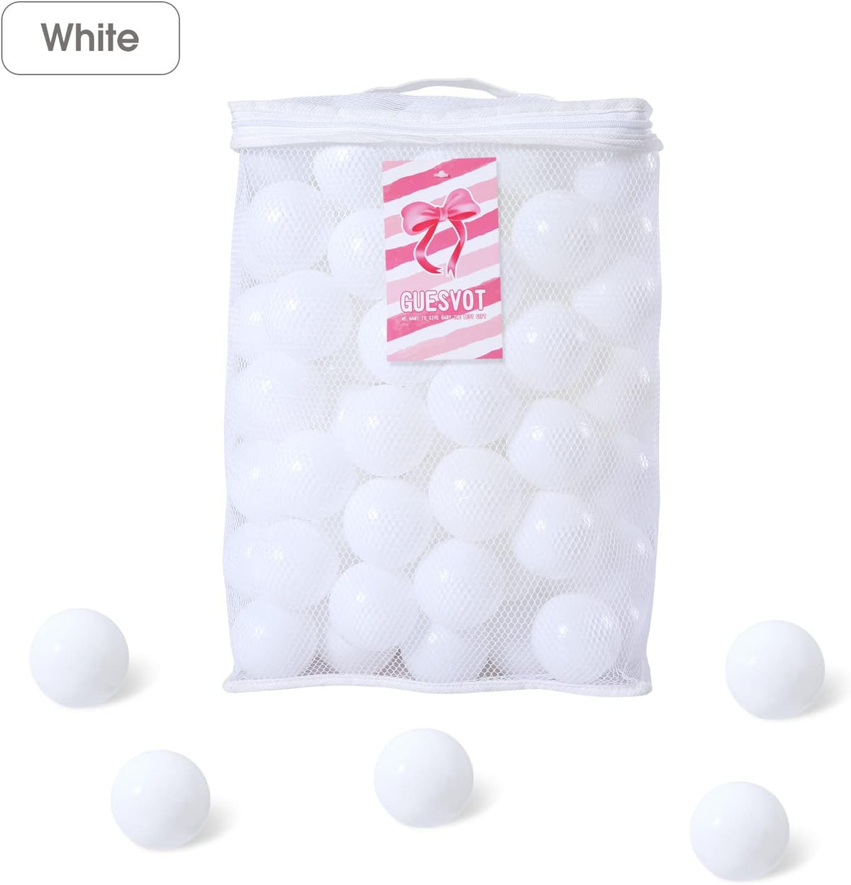 Ball Pit Balls for Kids, Plastic Refill 2.2 Inch Balls - White - image 2