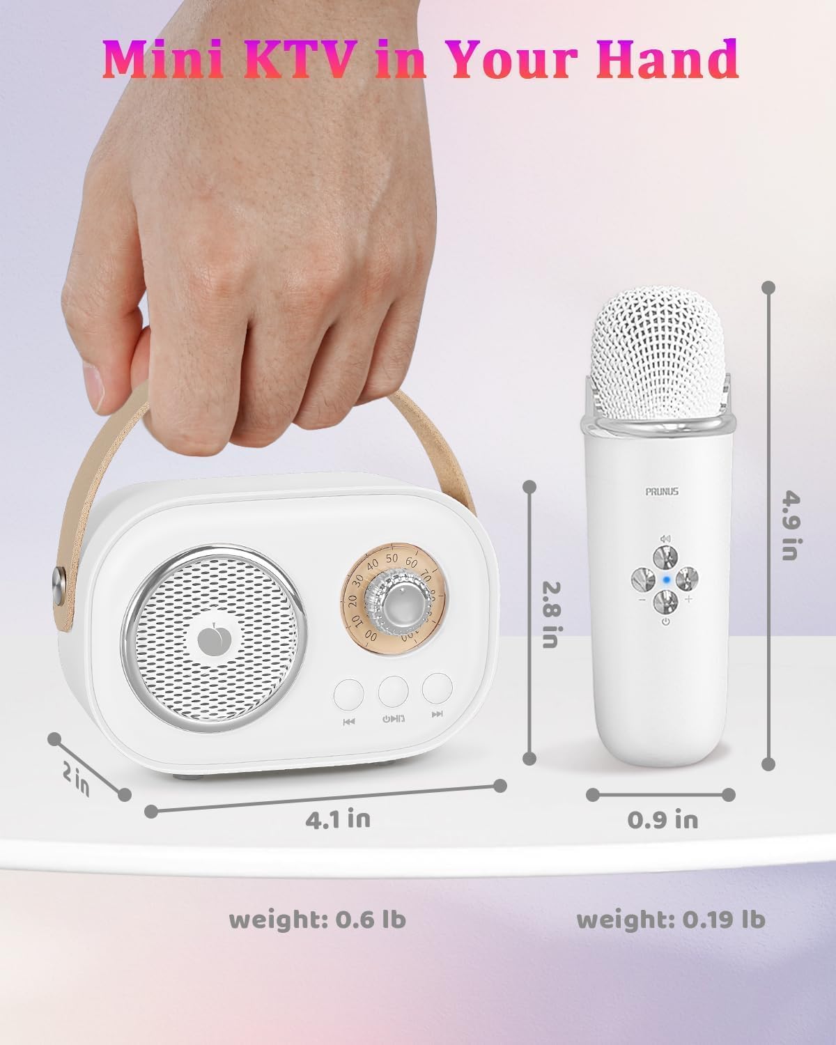 PRUNUS C20 Mini Karaoke Machine - C20-White - image 4
