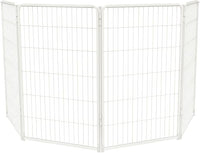 FXW Homeplus Unleashed Indoor Dog Playpen - Stress-Free and Safe Play, Heavy Duty 45 Inch 4 Wire Panels Dog Pen for Large Dogs, White│Patented