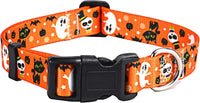Mihqy Dog Collar for Medium Dogs, Fashion Design, M - L (Neck 14.9-24.8", Width 1") / Halloween