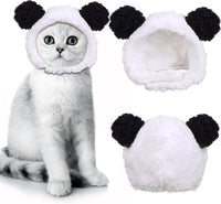 JOICEE Cute Cat Costume Warm Bear Hat Adjustable Small Pet Headwear - Black&White