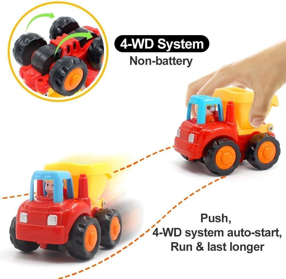 Yiosion Friction Powered Cars Push and Go Trucks Construction - image 2