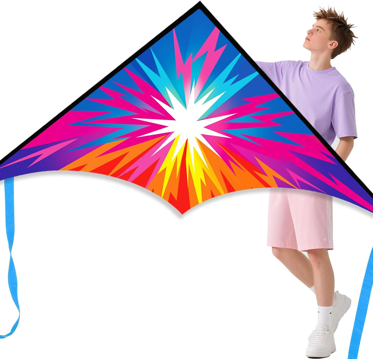 Xida large dragon delta kite for kids, 55 x 61.8 inch ripstop polyester with flying line - view 4