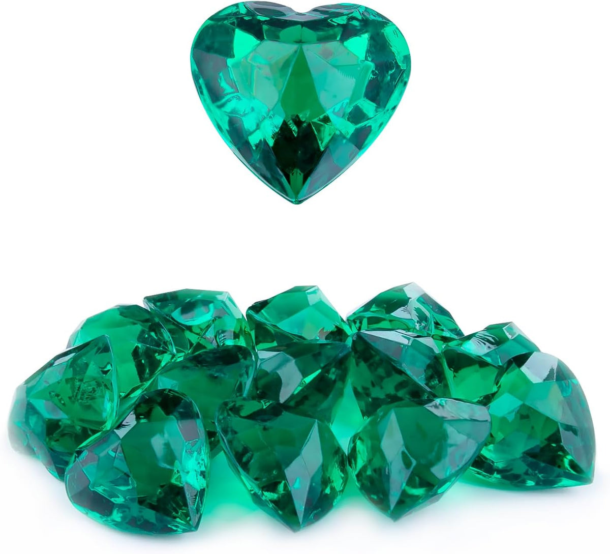 Niceup acrylic heart gems, 30 chunky 3D heart-shaped diamond gemstones for kids - view 7
