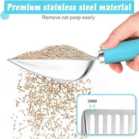 Cat Litter Scoop - Stainless Steel Metal Cat Litter Scoop-Sturdy Mesh Scooper - Mesh Shovel-Easy to Clean - Suitable for Cat Litter Box -Blue