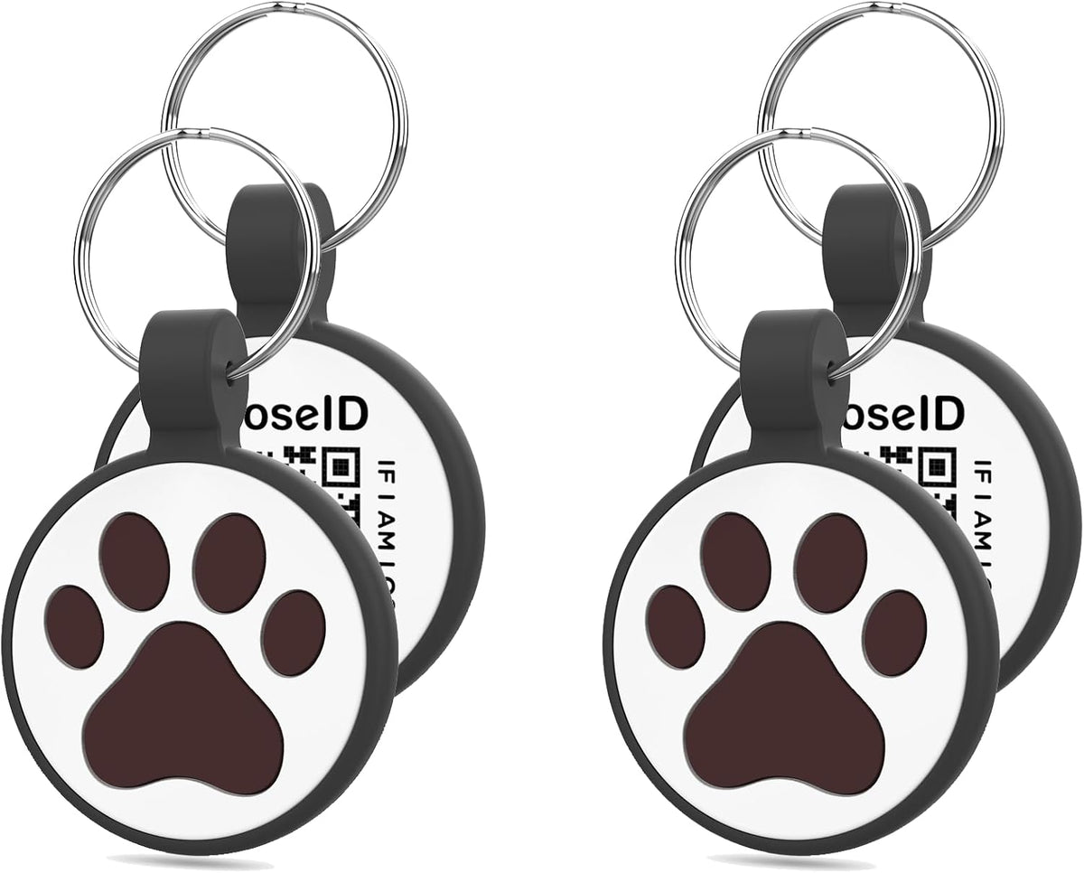 Personalized Dog Tag, Laser Engraving QR Code - Small Breeds - 1" / Black & Black
