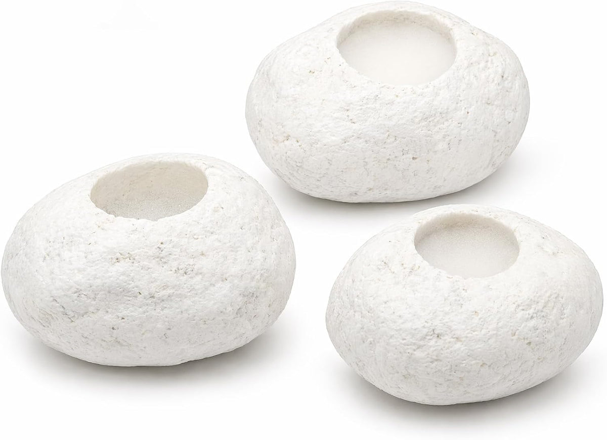 Natural River Stone Plant Weights for Aquarium - 1.2″ Hole 6pcs